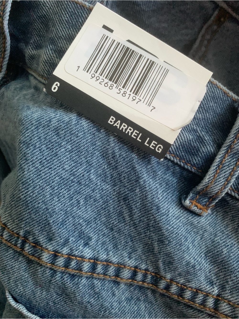 NWT KBB by Kahlana Blue Barrel leg Wide-Leg denim Jeans - Picture 6 of 8